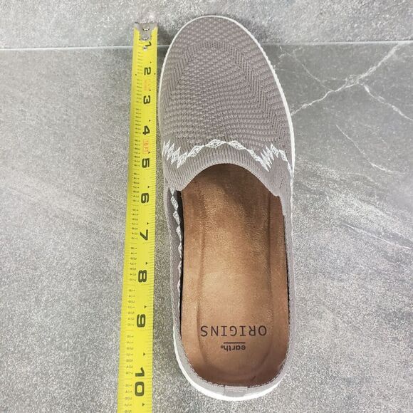 Earth Origins Shoes 8 Medium Embroidered Knit Slip On Mules Zilly Granite - Picture 10 of 12